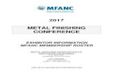 2017 METAL FINISHING CONFERENCE - MFACA...2017 METAL FINISHING CONFERENCE EXHIBITOR INFORMATION MFANC MEMBERSHIP ROSTER METAL FINISHING ASSOCIATION OF NORTHERN CALIFORNIA …