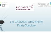 La COMUE Université Paris-Saclay · ´ Effectifs des groupes de TD (actuellement 35 à Paris-Sud, 40-45 à VSQ) ... ´ UE6.10 – 11 -12 Voies d'administrations et formes galéniques