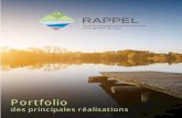 Portfolio - Rappel€¦ · Portfolio des principales réalisations. Table des matières PRÉSENTATION DU RAPPEL 1 PRÉSENTATION DES SERVICES Protection des lacs et des bassins versants