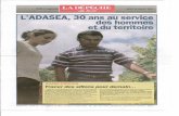 Adasea du Gers - 20150316 104754 · 2015-03-16 · ments et aidait les jeunes paysans qui voulaient s'instal- ler. Nous avons acheté ces 46 ha, à Sainte-Marie, pour 125.000 F. Pour