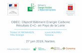 OBEC: Objectif Bâtiment Energie Carbone Résultats E+C- en Pays … · 2019-07-18 · Colloque final OBEC – Résultats E+C- jeudi 27 juin 2019 à Nantes OBEC: Objectif Bâtiment