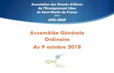 Assemblée Générale Ordinaire du 9 octobre 2018€¦ · Entrainement de 30 mn à la soutenance du rapport de stage des classes de 3eme comptant pour le DNB 34 adultes jurés 73