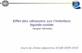Effet des ultrasons sur l’interface liquide-solide ICSM... · 2010-10-21 · 9Mechanical effect of ultrasound on solid surface 9Chemical effects of ultrasound on solid surface.