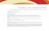 Analyse des risques(AR) · 2018-01-22 · Analyse des risques(AR) Géologiques (relatifs au sol et à la terre) Tempêtes de poussière et de sable Érosion, accroissement et désertification