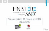 Bilan de saison 16 novembre 2017 Concarneau · Une baisse de 2,7% en 2016 Le Finistère a enregistré une baisse de 2,7% de la fréquentation touristique entre 2015 et 2016 (+ 2,6%