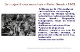 Sa majesté des mouches – Peter Brook - 1963 · Zaroff (1932) à La Proie nue (1966) pour ses scènes d’action pure relatant une chasse à l’homme. - Celle, davantage philosophique,