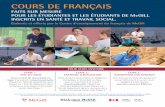 COURS DE FRANÇAIS · PDF file Ce cours d’expression écrite s’adresse aux étudiants qui manifestent une moins bonne maîtrise du français écrit que du français parlé. Ils