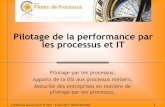 Pilotage de la performance par les processus et IT · Pilotage de la performance par les processus et IT Pilotage par les processus, Apports de la DSI aux processus métiers, Maturité