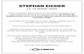 STEPHAN EICHER - L'Olympia · STEPHAN EICHER LE 13 MARS 2020 Suite à l'a rê tép f ec oal d u9m s20 i n rass embleme n tdp lu s1 0 ro, c Stephan Eiche rp év ul e 13 mas20 to di4