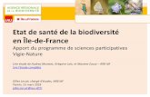 Etat de santé de la biodiversité en Île-de-France · Ils couvrent 47% du territoire (MOS 2012), la biodiversité qu’ils abritent est faible et en régression 2009 2011 2013 2015
