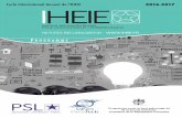 IHEIE Programme1617 fr 2016 11 03 · 3 CYCLE DE FORMATION IHEIE PROGRAMME 2016 / 2017 2016 08/11 Lancement du cycle international de formation de l’IHEIE Paris 08/11 à 09/11 Séminaire