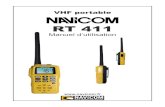 RT 411 - Navicomdownload.navicom.fr/navicom/manuels/VHF PORTABLES/RT 411/RT … · Navicom RT-411 - 7 - Touche [MEM] Un appui court sur la touche [MEM] permet de mettre l'appareil