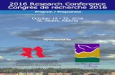 2016 Research Conference Congrès de recherche 2016 · Nutrition reak / Pause santé 9 h 00 -10 h 15 ... Honestly examining the colonial legacy, deconstructing settler identity, learning