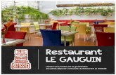 Restaurant LE GAUGUIN · • 1 Verre de jus de fruits • 2 Mini viennoiseries • 1/4 de baguette de pain frais • Confitures locales et coupelle de beurre • 1 Bol de céréales