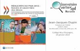 Jean-Jacques Dupin · 4 Le volume I, Savoirs et savoir-faire des élèves : Performance des élèves en mathématiques, en compréhension de l’écrit et en sciences, présente les