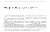 Mai et juin 1968 en Ardèche : une histoire à découvrir · une histoire à découvrir Pierre BONNAUD 1. Parmi les parutions les plus récentes (2008) et les plus pertinentes, deux