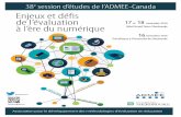 e session d’études de l’ADMEE-Canada Enjeux et dé˜s de l ...admee.ca/wp-content/uploads/2018/12/Programme-ADMEE-2016.pdf9 h 00 – 10 h 15 Atelier 1 : Coévaluation au sein