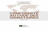 CONFORMITÉ AU CODE DES SIGNATAIRES · Les signataires du Code mondial antidopage (le Code) s’engagent à se conformer aux exigences juridiques, techniques et opérationnelles établies
