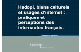 Hadopi, biens culturels et usages d’internet : pratiques et … · 2017-09-14 · Appariement des 2 échantillons afin de les rendre c omparables sur les questions de fréquentation