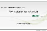 RPA Solution for GRANDIT · Web配信 帳票配信サービス ... PCにロックをかけなければロボットは稼働しますが、顧客マスターや人事情報等の『セキュリティが求め