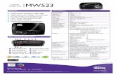 PROJECTOR MW523 Features Specifications · MW523 06-26-13-BQca *Lamp life results will vary depending on environmental conditions and usage. Actual product’s features and specifications