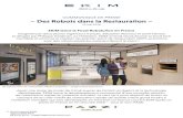 COMMUNIQUÉ DE PRESSE – Des Robots dans la Restauration - Mlle Pitch€¦ · toutes les 30 secondes, permettant à PAZZI d’être une solution de restauration optimale en lieux