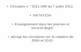 Circulaire n ° 2011-090 du 7 juillet 2011 NATATION ... … · •Circulaire n ° 2011-090 du 7 juillet 2011 •NATATION •Enseignement dans les premier et second degré •abroge