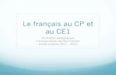 Le français au CP et au CE1 - Académie de Dijonien21-centre.ac-dijon.fr/IMG/pdf/DIAPORAMA_ANIMATION.pdf · Le français au CP et au CE1 Apprendre à comprendre les textes : Apprendre