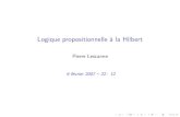 Logique propositionnelle à la Hilbertperso.ens-lyon.fr/pierre.lescanne/ENSEIGNEMENT/PROG2/06... · 2007-02-14 · Les constituants de la logique propositionnelle `a la Hilbert La