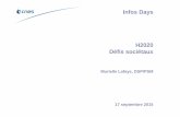 Infos Days H2020 Défis sociétaux - Education.gouv.frcache.media.education.gouv.fr/file/Espace/10/1/17092015... · 2015-09-24 · Il soutient la recherche et le développement sur