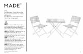 Pya, ensemble table et chaises de bistrot - Made.com · 2019-02-20 · Pya Modern Global Bistro Set MK 1 20180124 1 Made In China Recommendations for the continual safe use of this