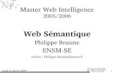 Master Web Intelligence - École nationale supérieure des ...beaune/websem/cours2005_2006/WebSem3.pdfl'information et médiation Le mediator s'occupe de l'utilisateur et les wrappers