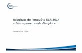 Résultats de l’enquête ECR 2014 - Zéro Rupture de l... · 1. Le niveau de maturité sur les pratiques de lutte contre les ruptures en linéaire 2. La connaissance et l'utilisation