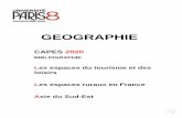 GEOGRAPHIE - univ-paris8.fr · 1 GEOGRAPHIE CAPES 2020 BIBLIOGRAPHIE Les espaces du tourisme et des loisirs Les espaces ruraux en France Asie du Sud-Est