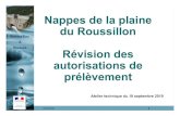 Nappes de la plaine du Roussillon€¦ · Pour réseaux AEP + espaces verts ( soit 0,2 Mm³ de marge / p relevement actuel) Collectivité A = 1,5 Mm³ préle vés 6,1 Mm³ autorisés