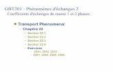 GBT201 : Phénomènes d'échanges 2gbt201-pp.espaceweb.usherbrooke.ca/chap22.pdf · 2016-07-11 · GCH205-GBT201 P. Proulx, prof. 28 Exemple 22.3-2 Le terme de droite de l'expression