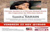 Sunita NARA IN - Action Solidarite Tiers Monde...Conférence publique avec Sunita NARAIN C l i m a t e J u s t i c e i n a C l im at e Ri s k e d W o r l d: t h e I m p e r a t iv