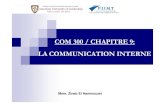 COM 300 / CHAPITRE 9: LA COMMUNICATION INTERNE · Dans d'autres organisations, la communication interne est du ressort du Directeur de la communication , car elle est alors considérée