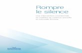 Rompre le silence - Nova Scotia...ROMPRE LE SILENCE : Une intervention coordonnée en matière de violence sexuelle en Nouvelle-Écosse Ce que l’on nous a dit Durant 2014, tous les