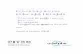 Eco-conception des emballages ménagers · Issue du rapprochement entre Eco-Emballages et Ecofolio, Citeo est une société créée par les entreprises pour réduire l¶impact environnemental