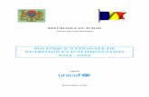 2014 - 2025 2013... · republique du tchad unite-travail-progres politique nationale de nutrition et d’alimentation 2014 - 2025 appui novembre, 2013