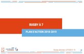 Plan d'actions Rugby à 7 2018-2019...•Tournoi à 9 équipes (6 IDF + 3 HDF) : 3 poules de 3. •Tournoi Final national M18/19 ans •Samedi 6 ou Dimanche 7 Juillet à Montpellier,