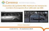nombre d’occupants d’un véhicule sur A86 - CoTITA€¦ · Évaluation du système NEC-Aximum de mesure du nombre d’occupants d’un véhicule sur A86 Alexis Bacelar CLUB COTITA