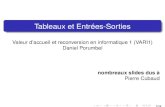 Tableaux et Entrées-Sortiescedric.cnam.fr/~porumbed/20162017/vari1/c5.pdfTableaux et Entrées-Sorties Valeur d’accueil et reconversion en informatique 1 (VARI1) Daniel Porumbel