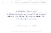 PROPOSITION DE REFERENTIEL D’ENSEIGNEMENT DE LA … · 2020-02-04 · PROPOSITION DE REFERENTIEL D’ENSEIGNEMENT DE LA TRANSFUSION SANGUINE POUR LES I.F.S.I. 3 Groupe « Recherche