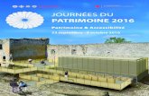Programme Journées du Patrimoine 2016 - …...JOURNÉES DU PATRIMOINE 2016 Mais le genius loci joue toujours un rôle prédominant pour la découverte et la compréhension du patrimoine