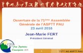 Masque Power Point - Pau Pyrénées Omnisports ASPTTpau.asptt.com/files/2015/04/Diaporama-AG-2016_ASPTTPAU.pdf26 ème6571ème AG ASPTT PAU PRODUITS D'EXPLOITATION STADE 2015 2015 2014