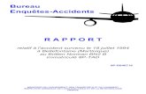 R A P P O R T - BEAR A P P O R T relatif à l'accident survenu le 18 juillet 1994 à Bellefontaine (Martinique) au Britten Norman BN2 B immatriculé 8P-TAD 8P-D940718