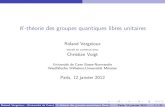 K-théorie des groupes quantiques libres unitairesroland.vergnioux.fr/math/fichiers/presentations/2012-01-12-paris.pdf · K-théorie des groupes quantiques libres unitaires RolandVergnioux