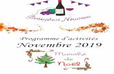 Programme d’activités Novembre 2019 · 15h30 L’heure musiale « La Traviata – Giuseppe Verdi » 2ème partie, Théâtre 17h00 Club mémoire, M. Bouchot, Café litt. 17h00 Jeu